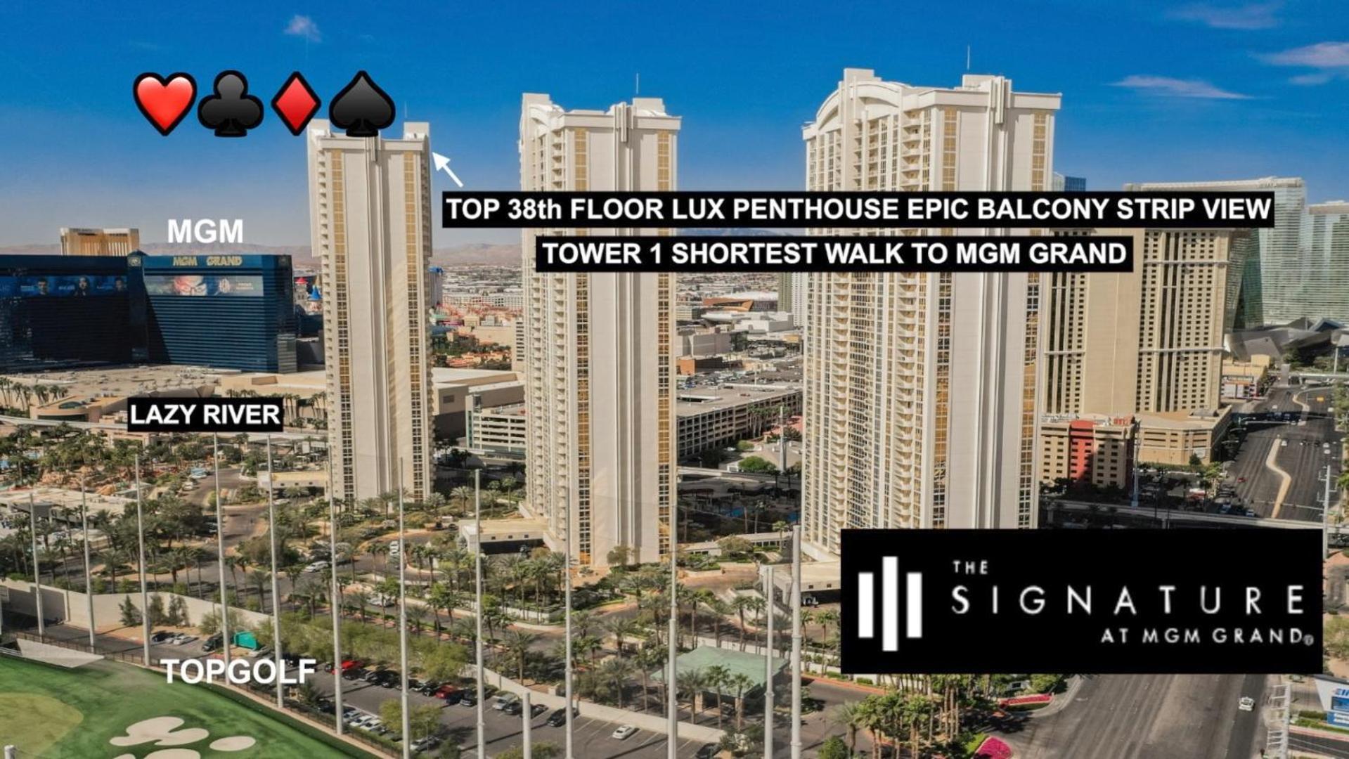 Signature Mgm Top 38Th Floor Penthouse Lux+ Best Balony Strip View Suite + No Resort Fee Las Vegas Exterior foto